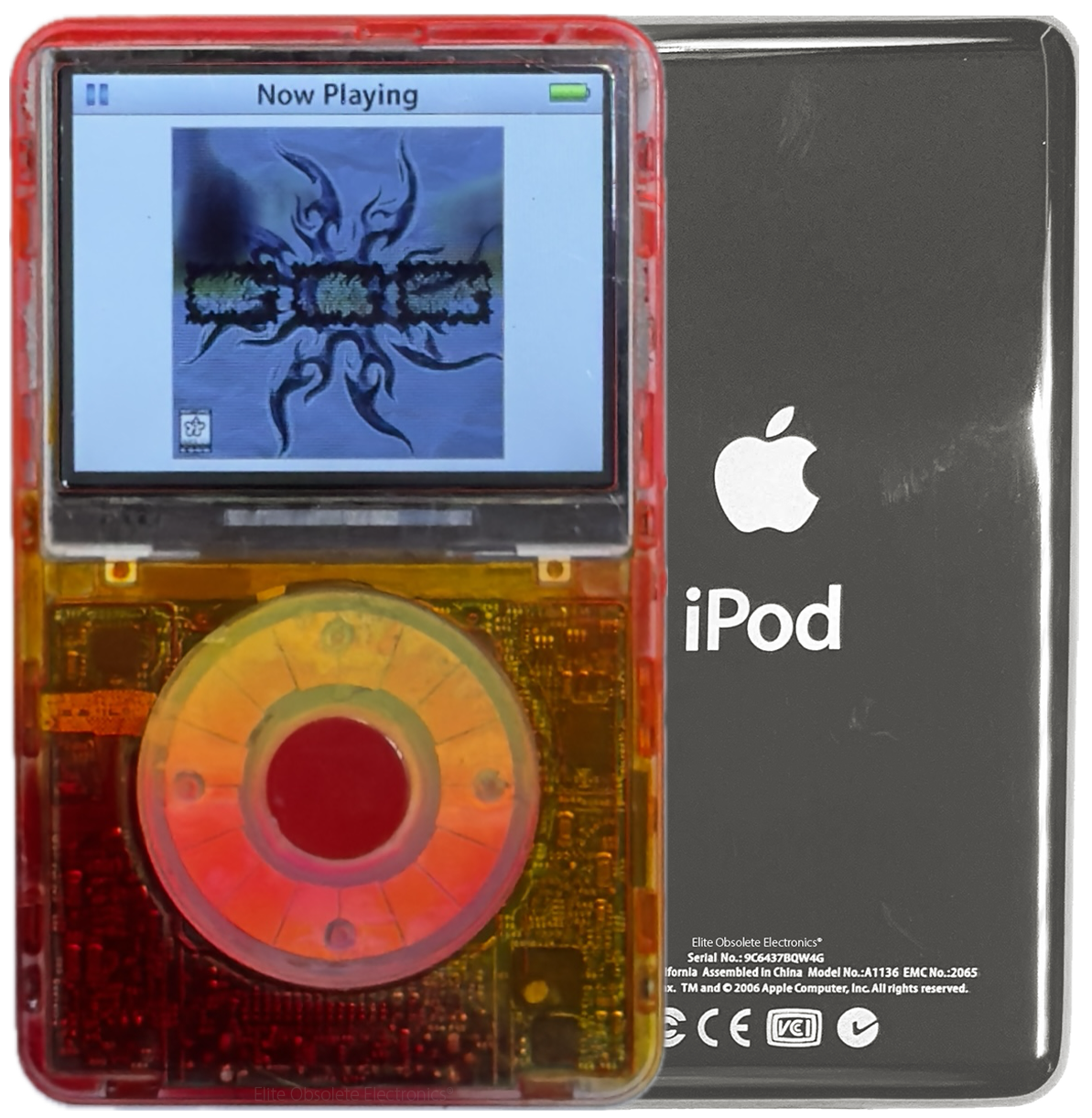 New Apple iPod Video Classic 5th & 5.5 Enhanced Atomic Fireball / Atomic Peach Ring / Red (Silver)