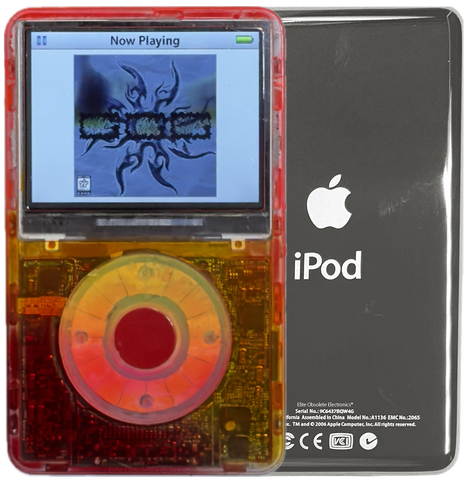 New Apple iPod Video Classic 5th & 5.5 Enhanced Atomic Fireball / Atomic Peach Ring / Red (Silver)