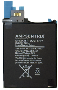 New AmpSentrix 1150mah Extended Capacity Lithium-Ion Polymer Battery for Apple iPod Touch 5th 6th 7th Generation A1421 A1509 A1574 A2178