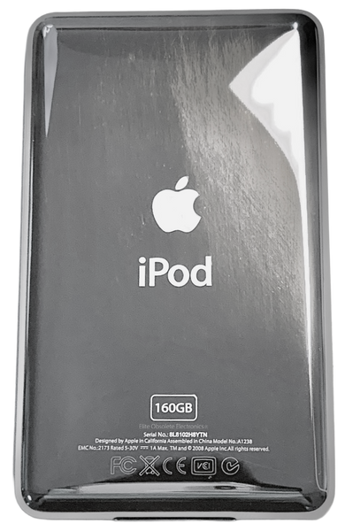 Thick 160GB Silver Chrome Backplate for Apple iPod Video 5th 5.5 A1136 & iPod Classic 6th 7th A1238