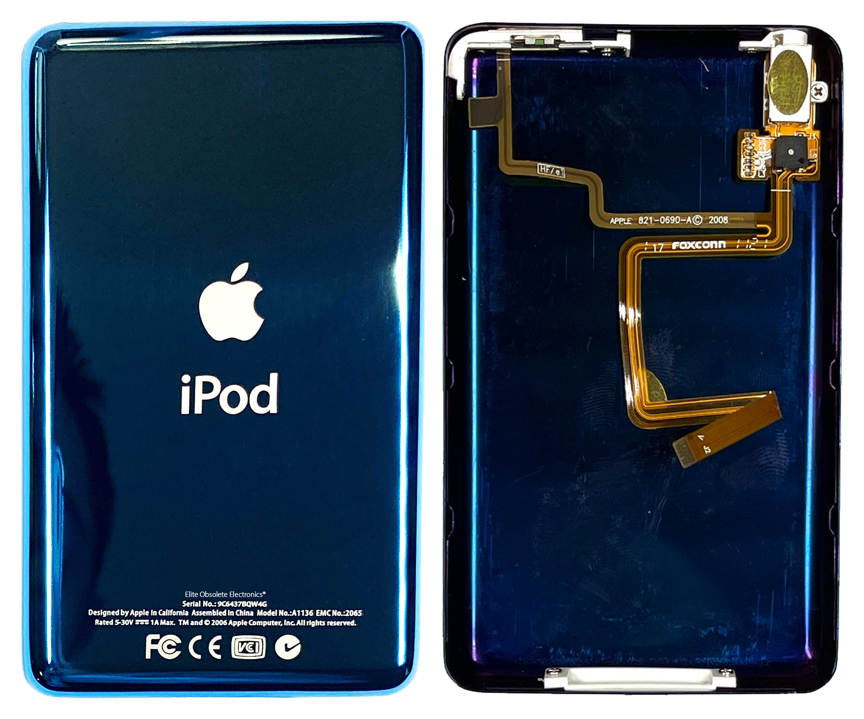 Thick Blue Aqua Universal Backplate for Apple iPod Classic 6th 7th