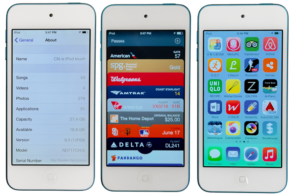 Live Demo Apple iPod Touch 5th Generation Blue 32GB iOS 8.3 A1421 ND717CH/A Rare
