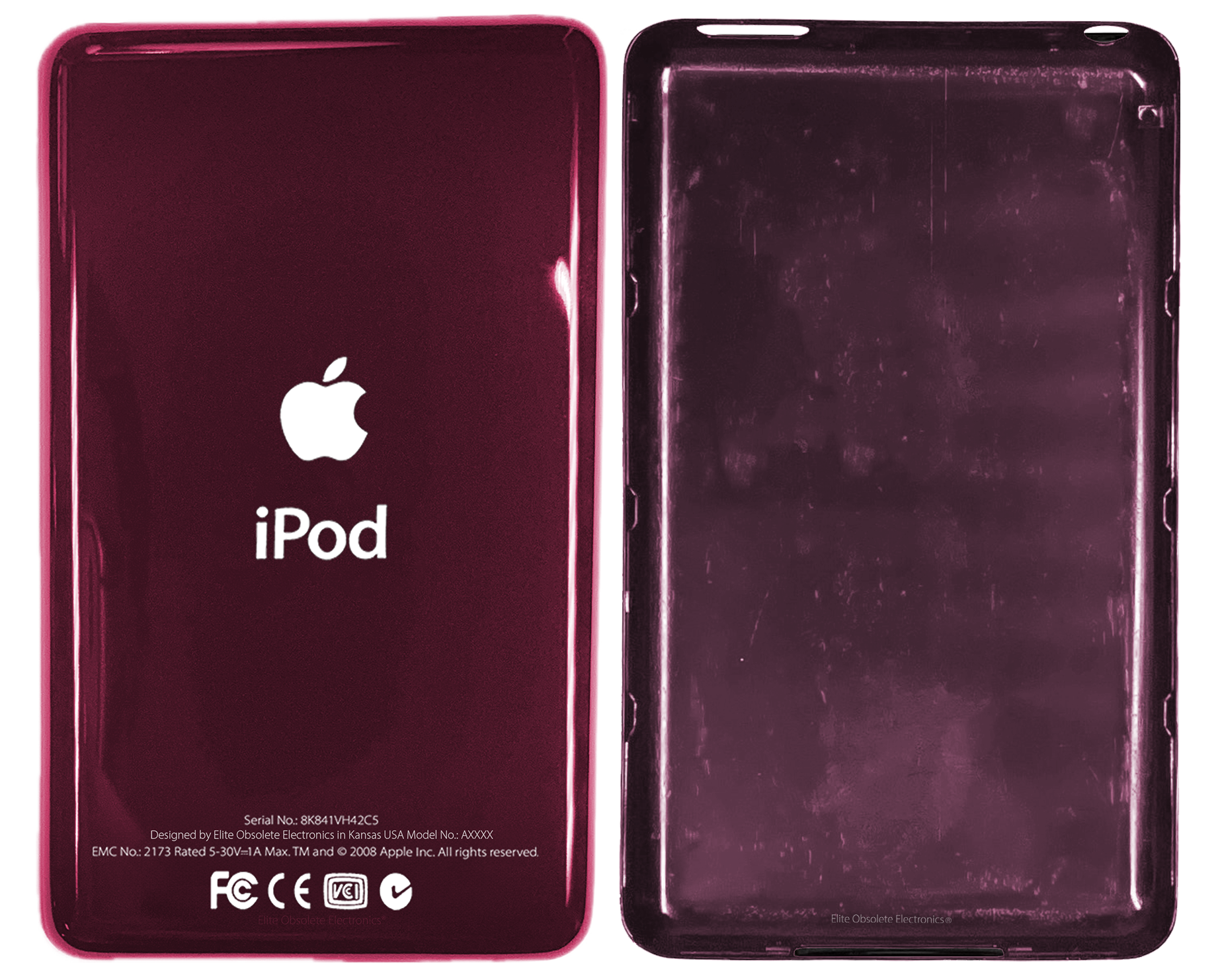 T1177 Apple iPod A1238/A1136 (3セット) ジャンク Thin Red Wine Universal Backplate for Apple iPod Video 5th 5.5