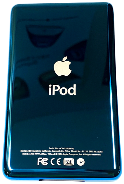 Thin Blue Aqua Universal Backplate for Apple iPod Classic 6th 7th & iPod Video 5th 5.5 Enhanced A1136 A1238