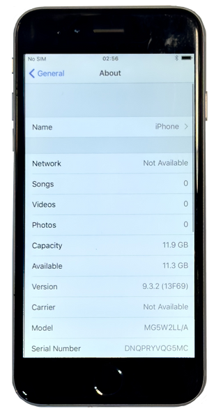 Refurbished Rare Apple iPhone 6 16GB iOS 9.3.2 Space Gray A1549 MG5W2LL/A New Battery