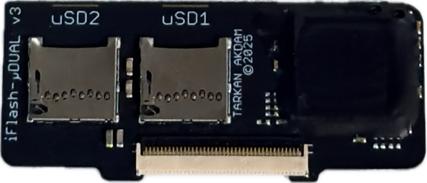 Tarkan iFlash uDUAL 2x MicroSD to ZIF 40-Pin Compact Breakaway Adapter for Apple iPod Video A1136 & iPod Classic A1238