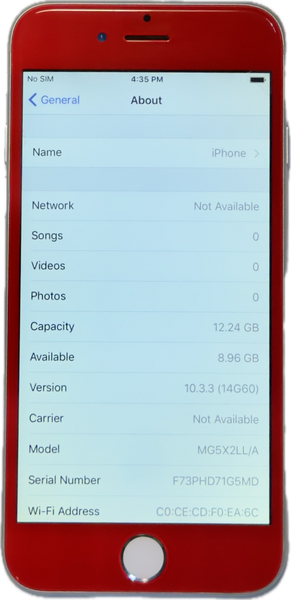 Rare Apple iPhone 6 16GB Custom Red & Silver iOS 10.3.3 MG5X2LL/A A1549 Refurbished New Battery