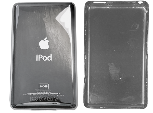 Thick 160GB Silver Chrome Backplate for Apple iPod Video 5th 5.5 A1136 & iPod Classic 6th 7th A1238