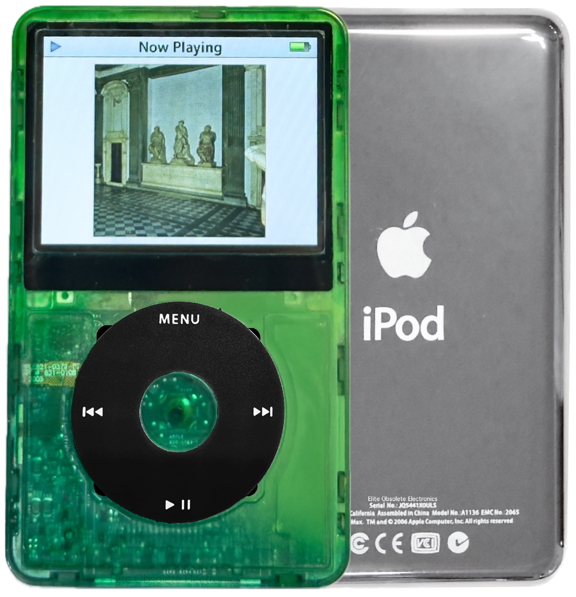 New Apple iPod Video Classic 5th & 5.5 Enhanced Atomic Green Dream / Black / Atomic Clover (Silver)