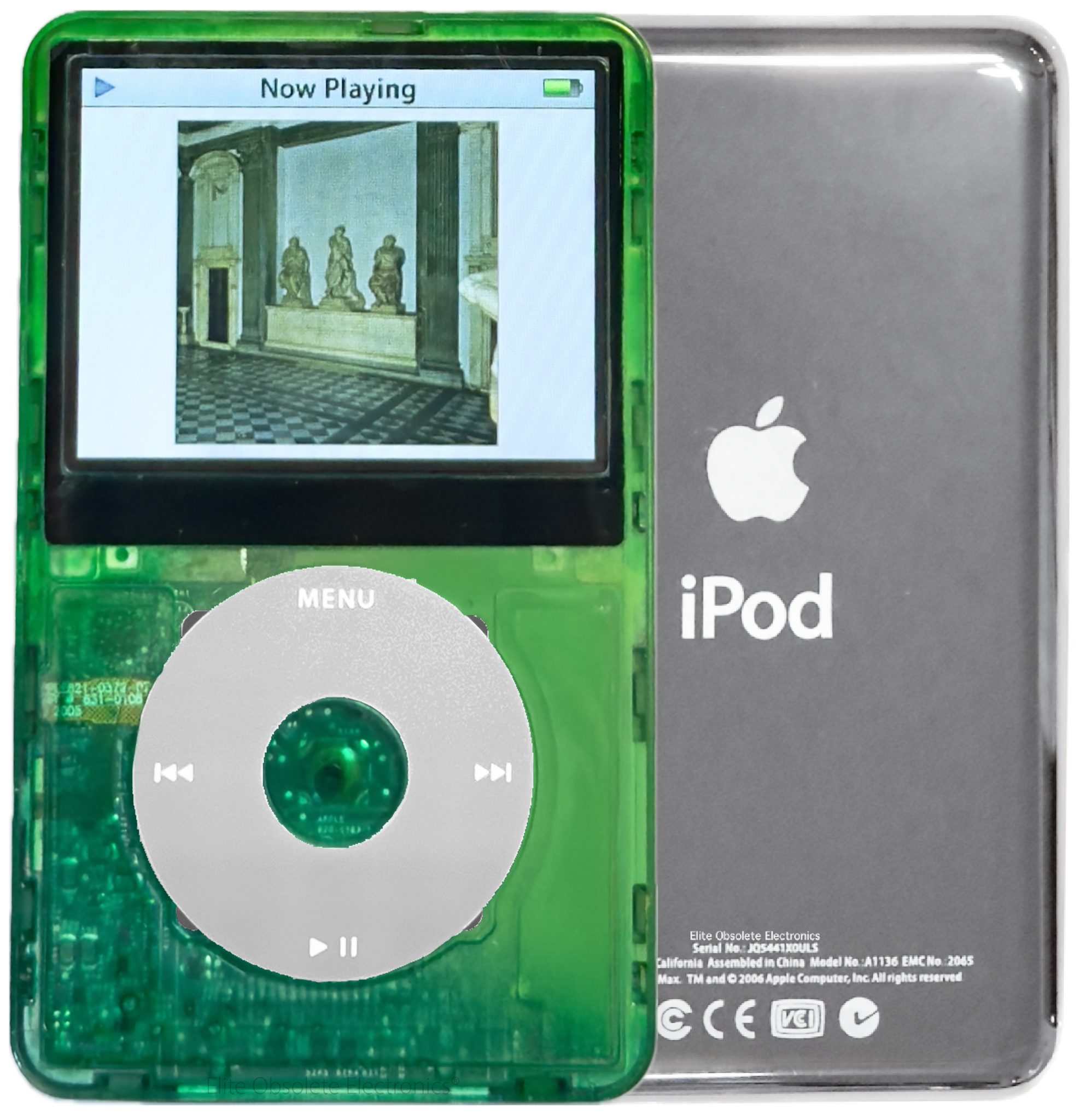 New Apple iPod Video Classic 5th & 5.5 Enhanced Atomic Green Dream / Grey / Atomic Clover (Silver)