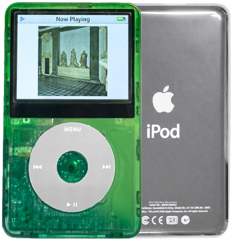 New Apple iPod Video Classic 5th & 5.5 Enhanced Atomic Green Dream / Grey / Atomic Clover (Silver)