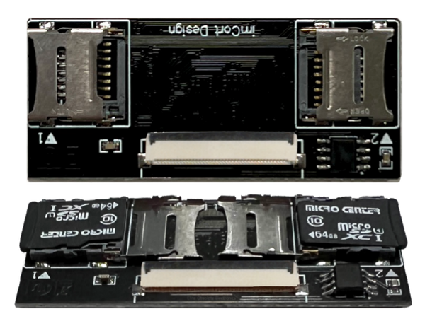 Compact Dual MicroSD SD Card ZIF 40-Pin Adapter