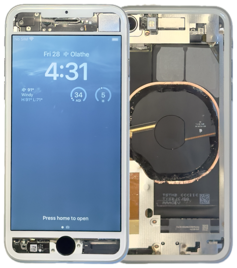 Apple iPhone 8 Custom Refurbished White Transparent Clear Factory Unlocked A1905 MQ6G2B/A