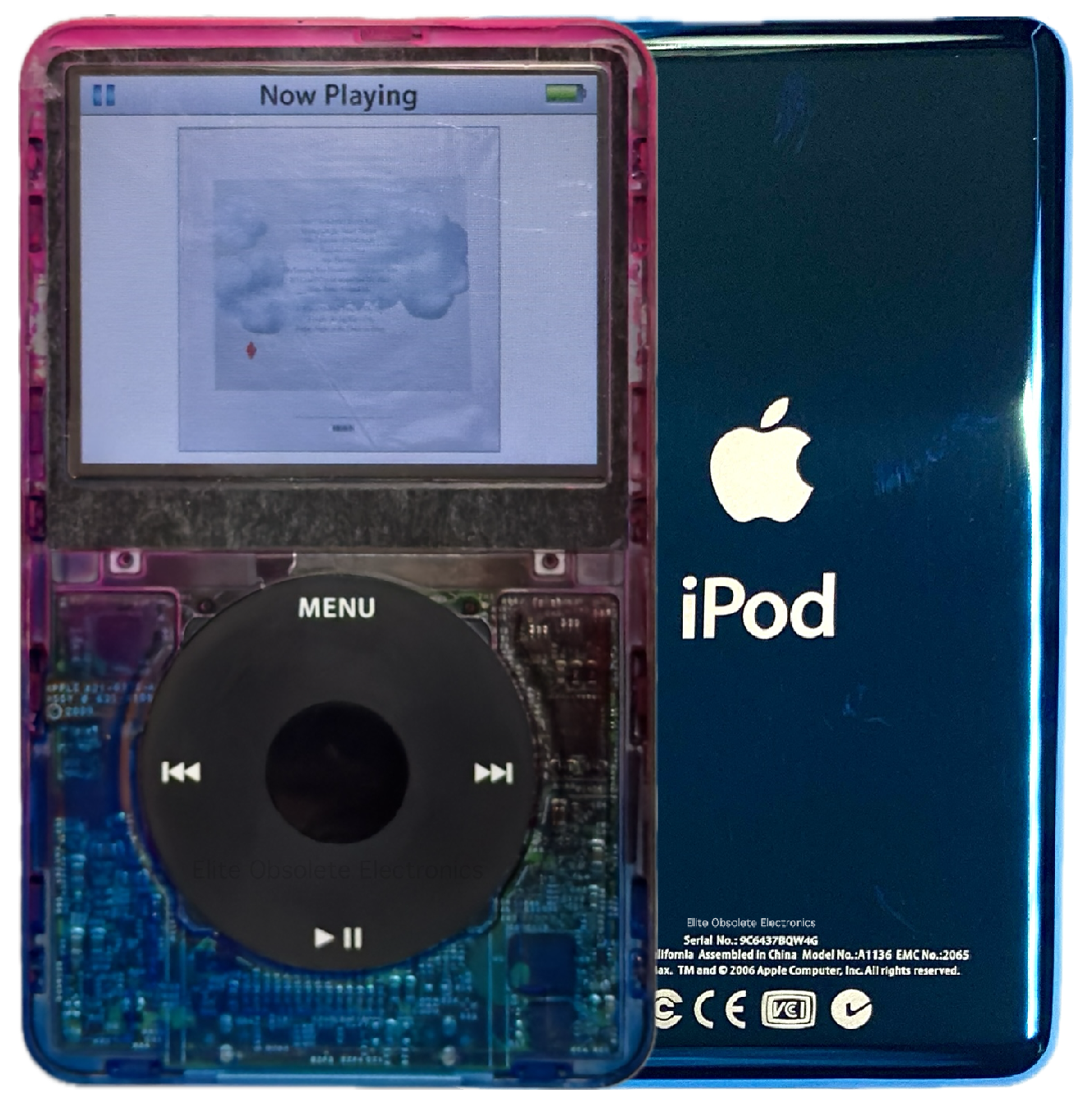 New Apple iPod Video Classic 5th & 5.5 Enhanced Atomic Nebula / Black / Black (Aqua)