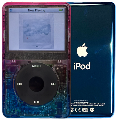 New Apple iPod Video Classic 5th & 5.5 Enhanced Atomic Nebula / Black / Black (Aqua)