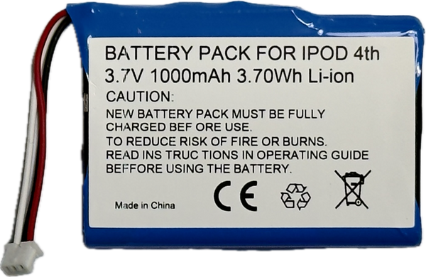 1000mah Lithium-ion Replacement Battery for Apple iPod Classic 4th Generation