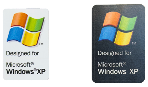 Designed for Microsoft Windows XP Sticker Set of 2 Small