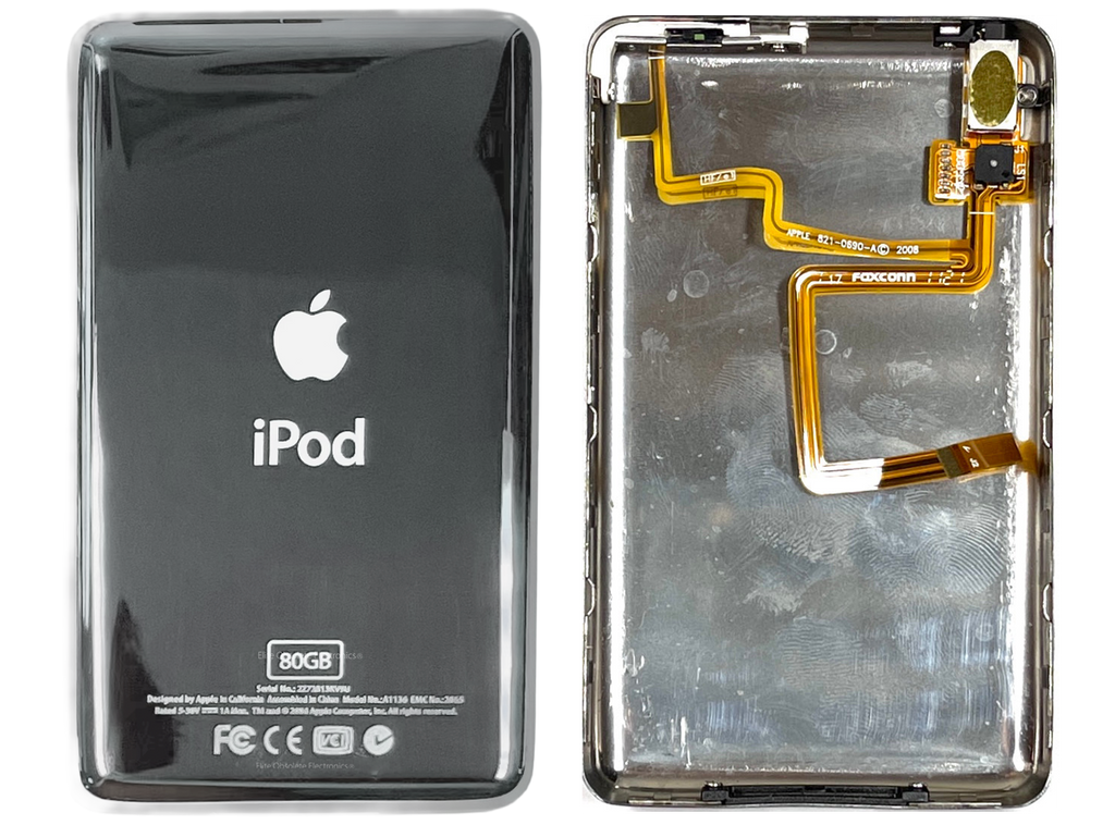 Thick 80GB Silver Chrome Backplate for Apple iPod Video 5th 5.5