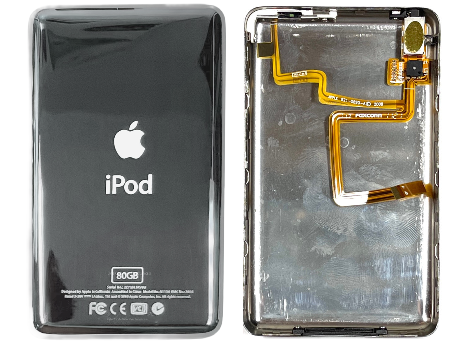 Thick 80GB Silver Chrome Backplate for Apple iPod Video 5th 5.5