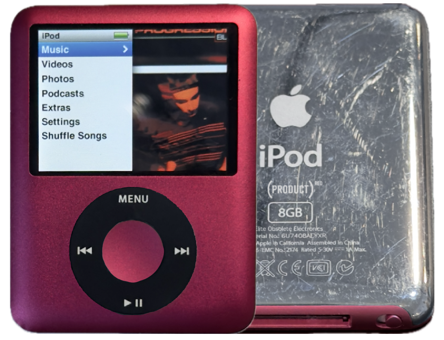 Apple iPod Nano 3rd Generation Product Red & Black 8GB A1236