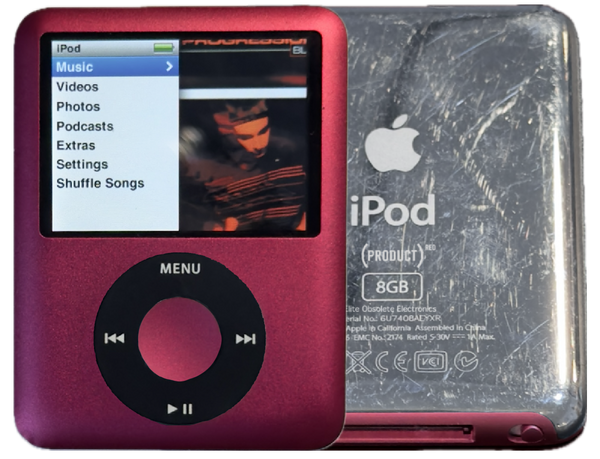 Apple iPod Nano 3rd Generation Product Red & Black 8GB A1236