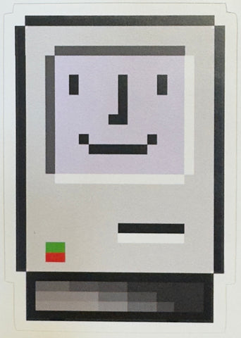 8 Bit Colorful Smiling Macintosh Legacy Sticker ( 3.0” x 4.0” )