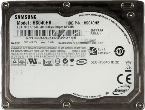 Samsung HS040HB 40GB Thin ZIF HDD Hard Drive 1.8" 40-pin for Apple iPod Classic