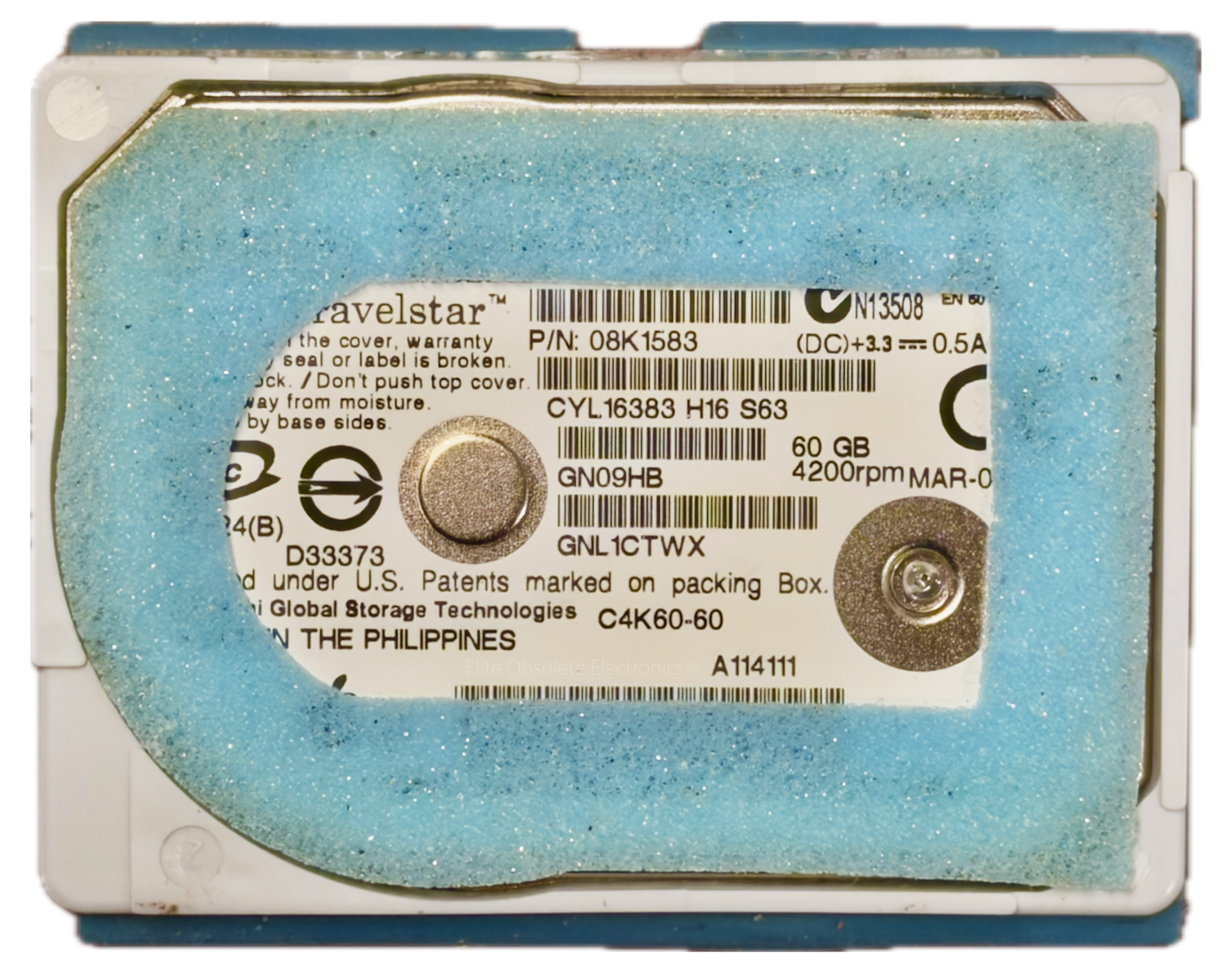 60GB Hitachi HTC426060G8CE00 08K1583 ZIF HDD Thick Dual Platter for Apple iPod Video 5th 5.5 A1136