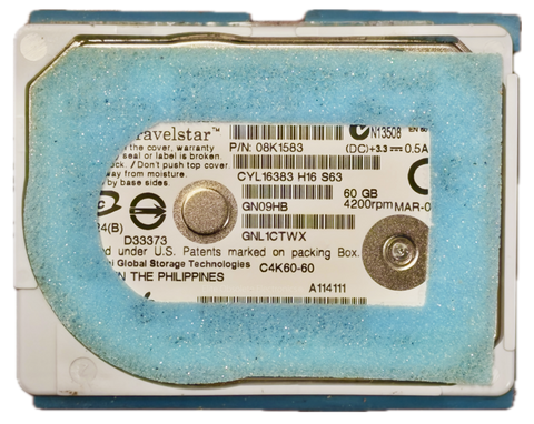 60GB Hitachi HTC426060G8CE00 08K1583 ZIF HDD Thick Dual Platter for Apple iPod Video 5th 5.5 A1136