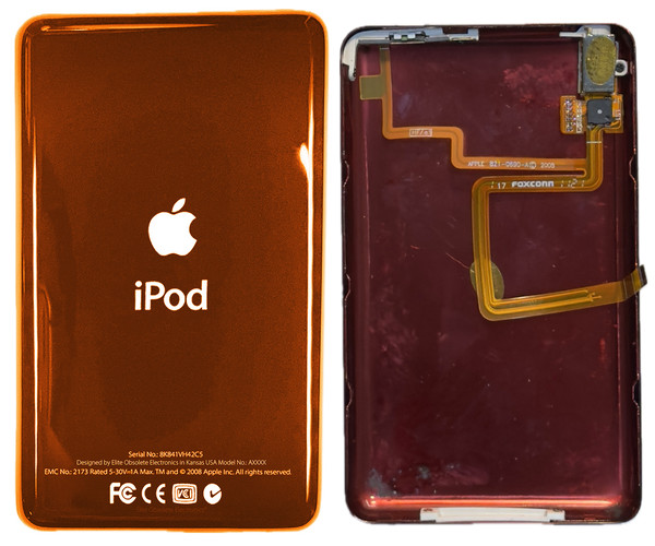 Orange Eclipse Universal Thick Backplate for Apple iPod Video 5th 5.5 A1136 & iPod Classic 6th 7th A1238