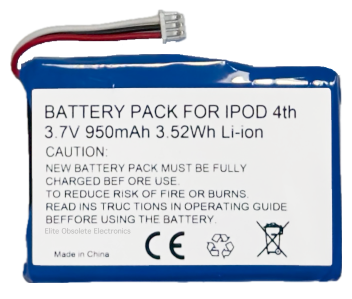 950mah Lithium-ion Replacement Battery for Apple iPod Classic 4th Generation
