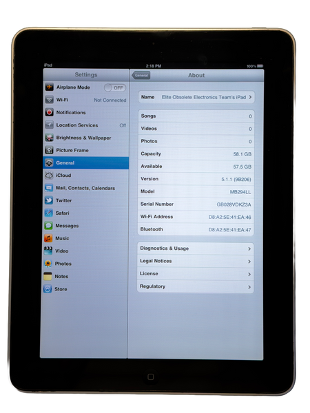 Refurbished Apple iPad 1st Generation 32GB 64GB A1219 MB293LL/A MB294LL/A