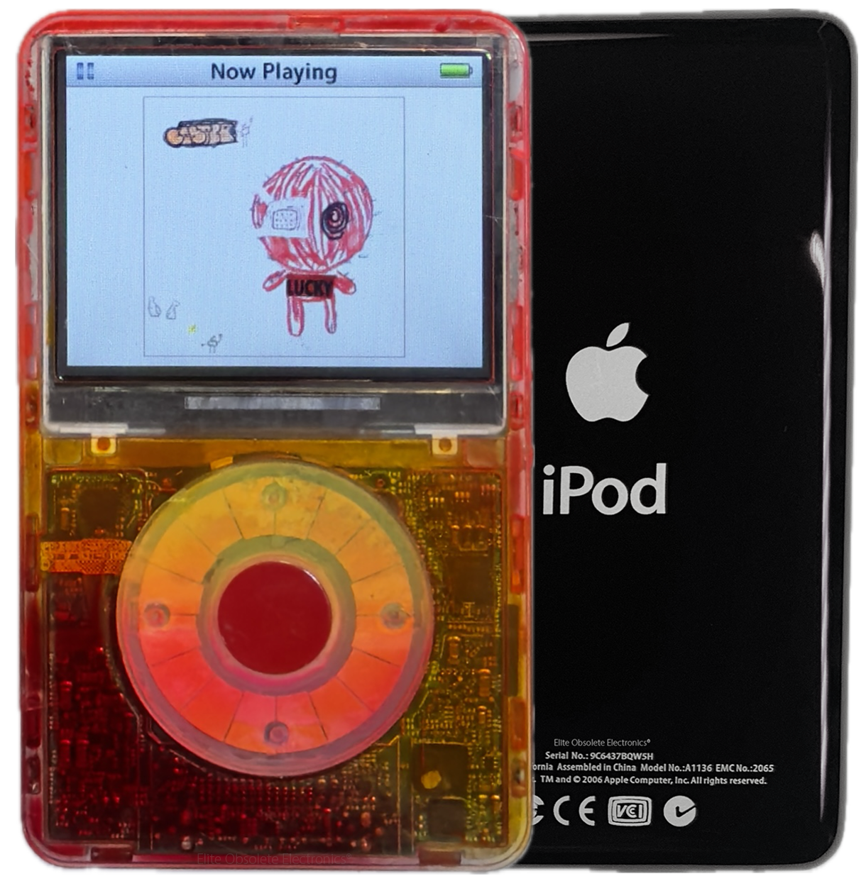 New Apple iPod Video Classic 5th & 5.5 Enhanced Atomic Fireball / Atomic Peach Ring / Red (Black)