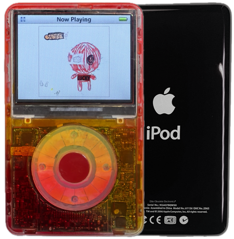 New Apple iPod Video Classic 5th & 5.5 Enhanced Atomic Fireball / Atomic Peach Ring / Red (Black)