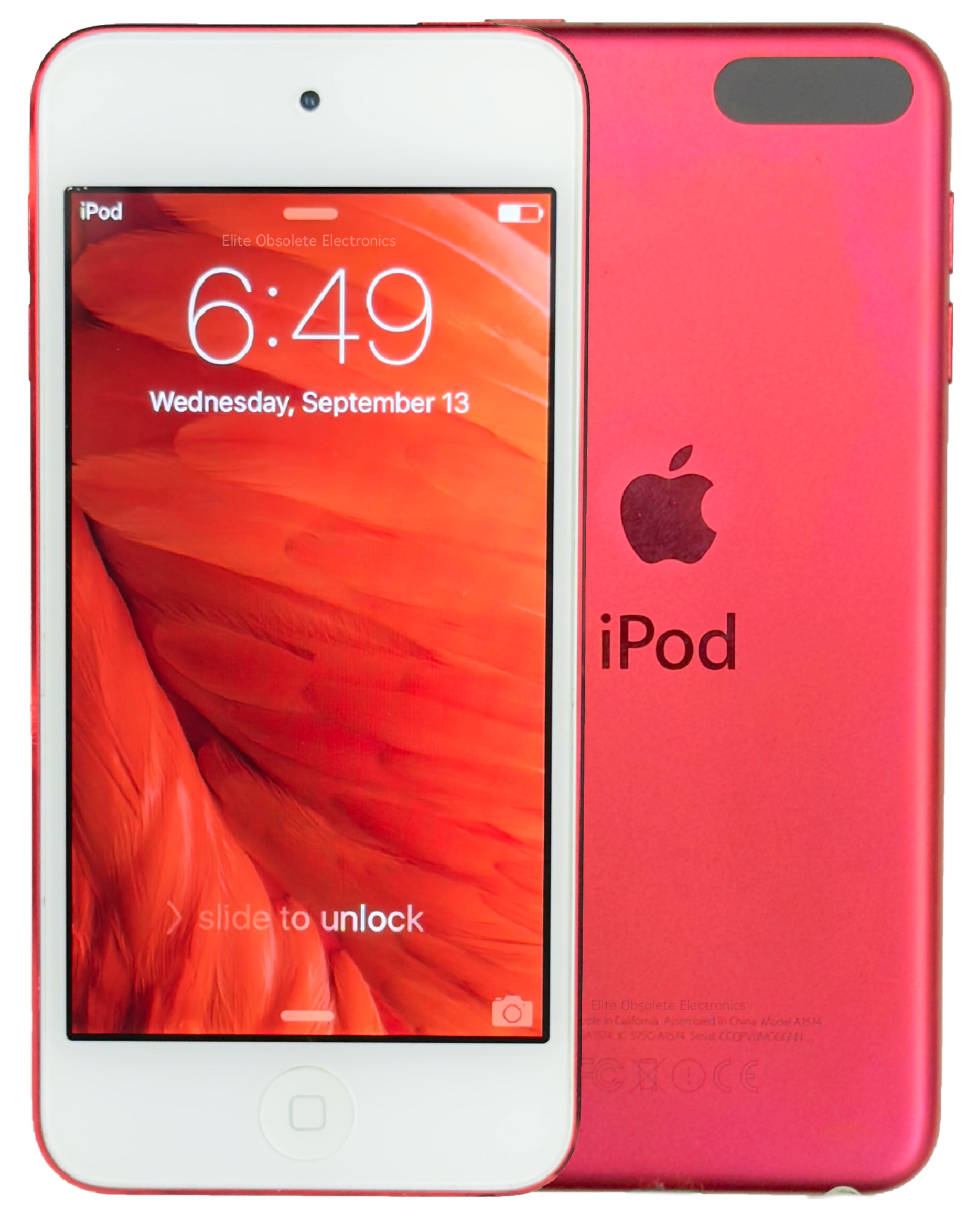 Rare iOS 9.3.5 & 10.3.2 Apple iPod Touch 6th Generation 16GB Product Red A1574 MKH82LL/A Refurbished New Battery