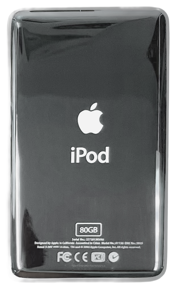 Thick 80GB Silver Chrome Backplate for Apple iPod Video 5th 5.5