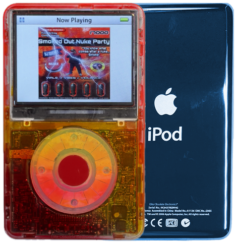 New Apple iPod Video Classic 5th & 5.5 Enhanced Atomic Fireball / Atomic Peach Ring / Red (Aqua)