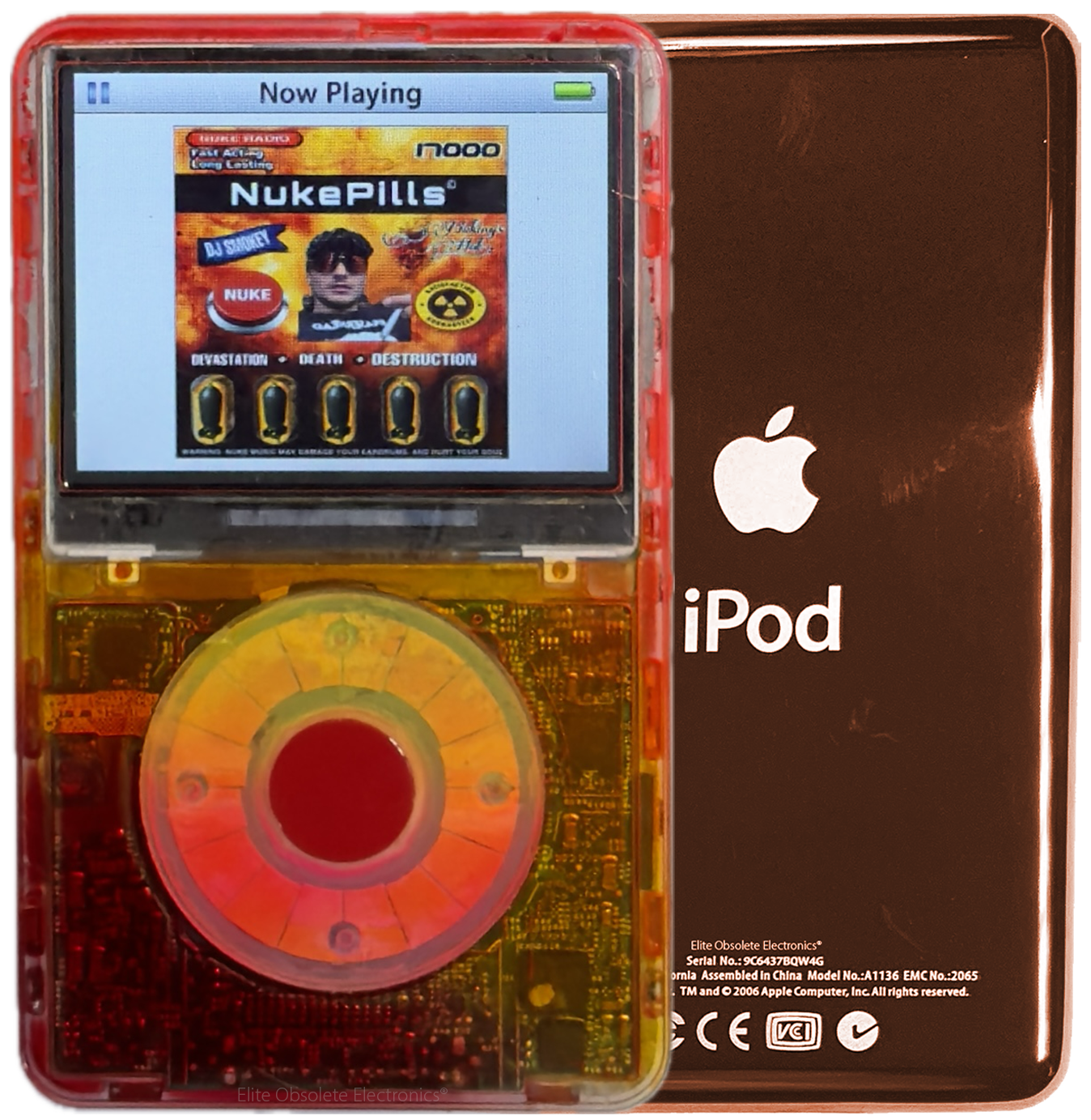 New Apple iPod Video Classic 5th & 5.5 Enhanced Atomic Fireball / Atomic Peach Ring / Red (Rose Gold)