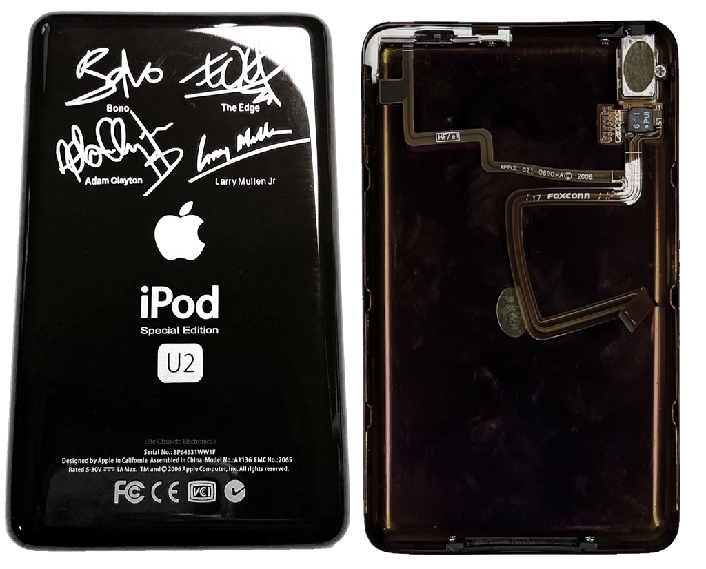 Thick U2 Special Edition Black Backplate for Apple iPod Video 5th