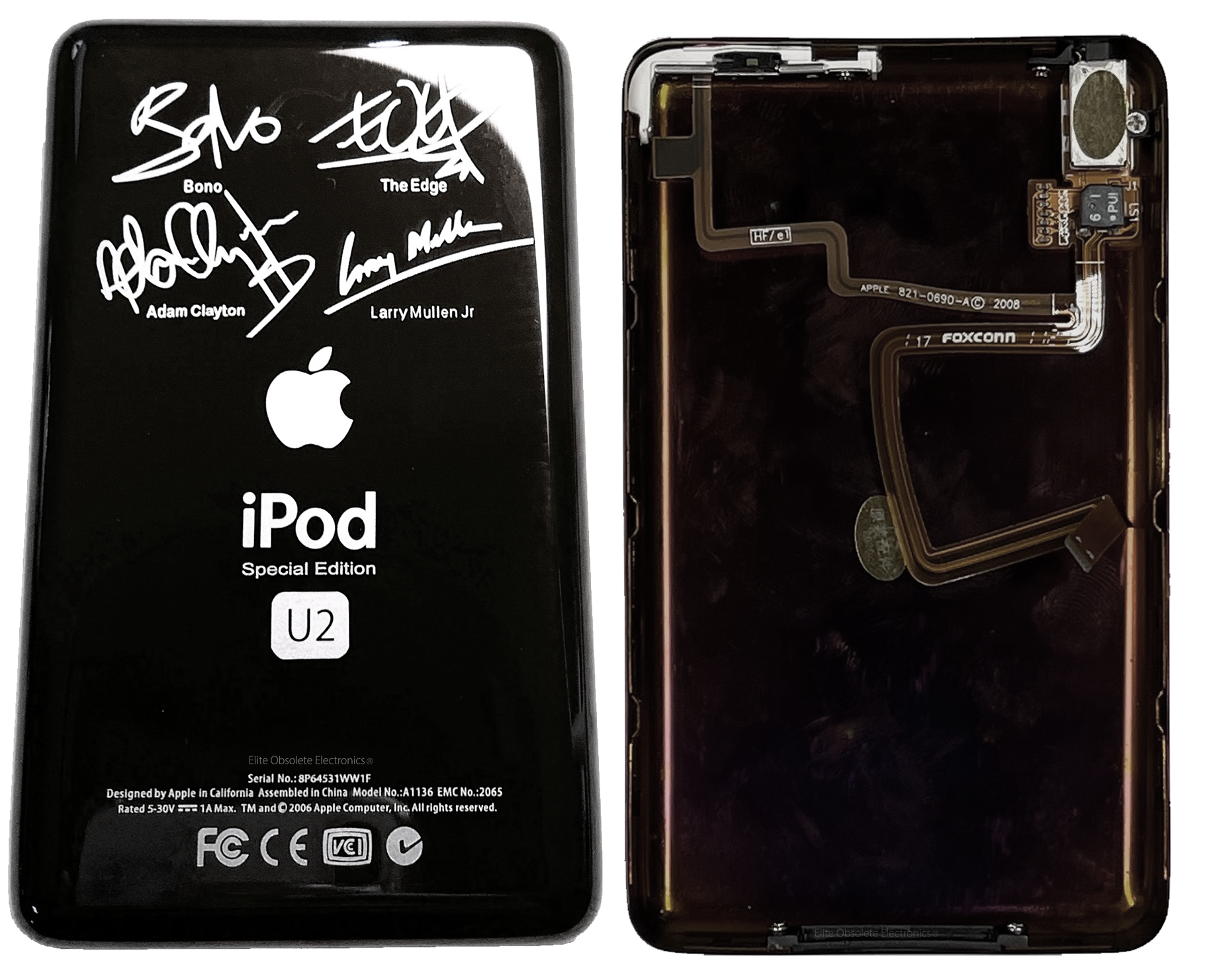 Thin U2 Special Edition Black Backplate for Apple iPod Video 5th