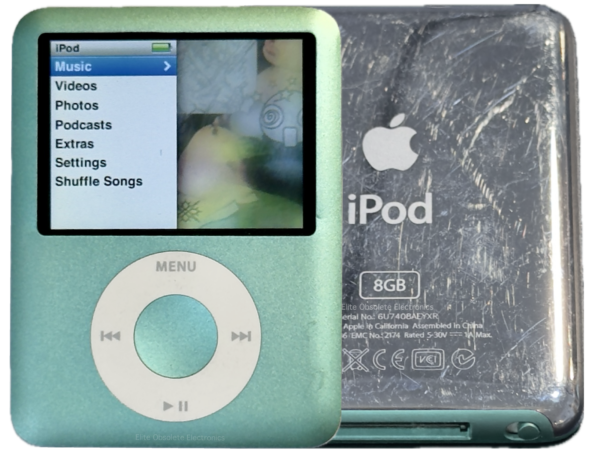 Apple iPod Nano 3rd Generation Seafoam Green 4GB 8GB A1236 MB253LL Apple iPod Nano 3rd Generation Seafoam Green 4GB 8GB A1236 MB253LL