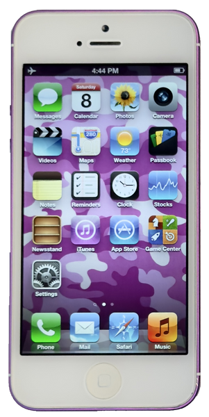 Refurbished Apple iPhone 5 16GB Purple & White Custom Rare iOS 6.1.4 New Battery