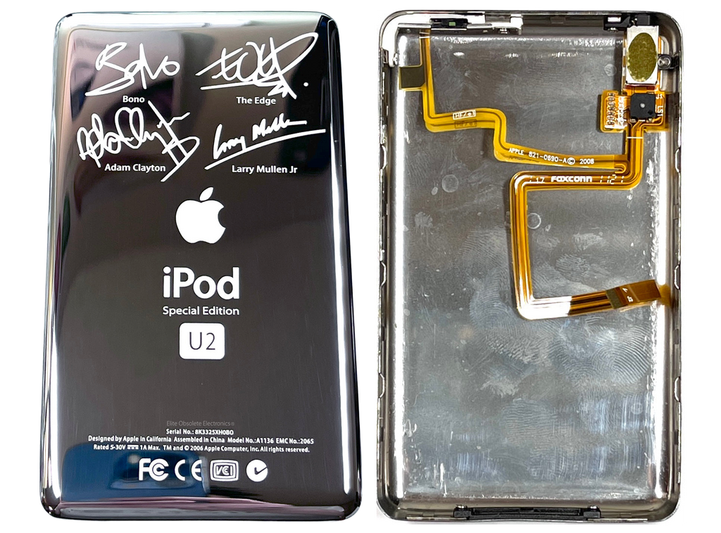 Thin U2 Special Edition Silver Backplate for Apple iPod Video 5th