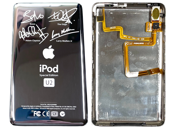 Thin U2 Special Edition Silver Backplate for Apple iPod Video 5th 5.5 A1136 & iPod Classic 6th 7th A1238
