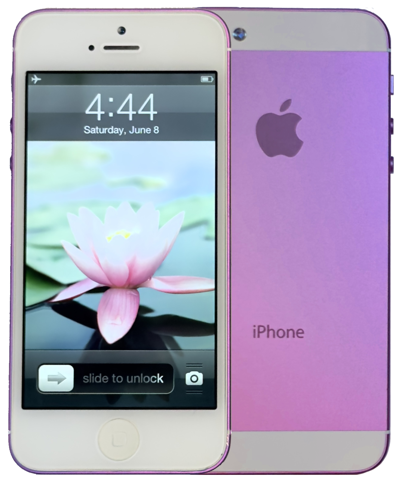 Refurbished Apple iPhone 5 16GB Purple & White Custom Rare iOS 6.1.4 New Battery