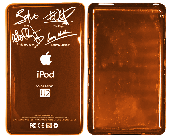 Orange Eclipse U2 Special Edition Thick Backplate for Apple iPod Video 5th 5.5 A1136 & iPod Classic 6th 7th A1238