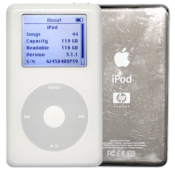 Refurbished Apple iPod Classic 4th HP Invent Monochrome 64GB 128GB 256GB Tarkan iFlash SD 1200mah