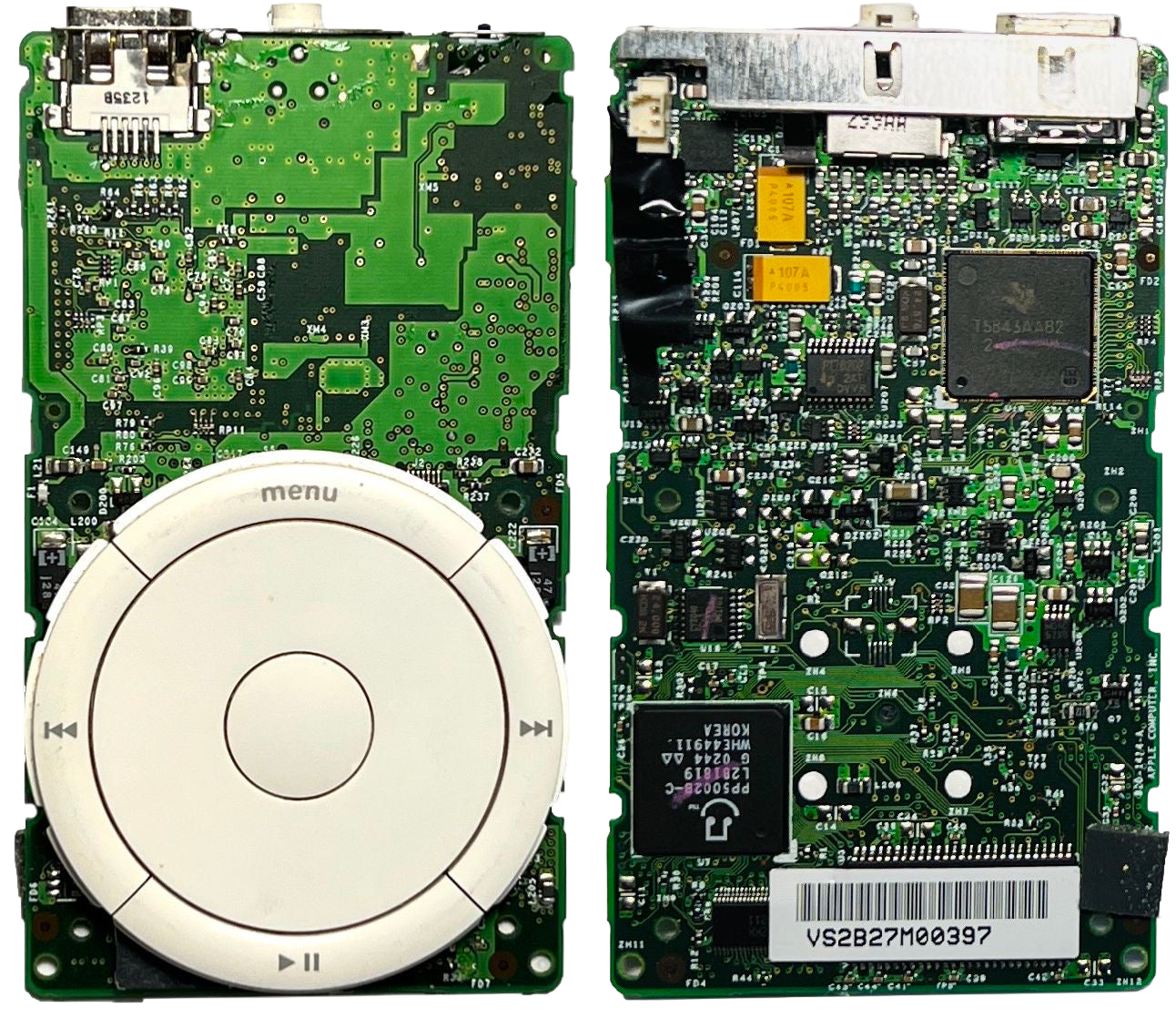 Original Apple 820-1414-A & 820-1350-B Logic Board Motherboard & Click Wheel for iPod Classic 1st Generation 2001 5GB 10GB M8541