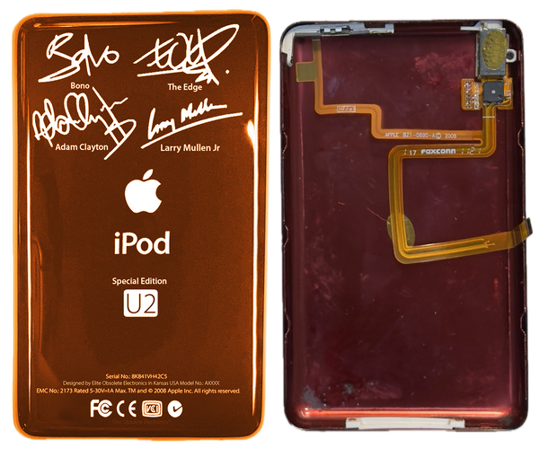 Orange Eclipse U2 Special Edition Thick Backplate for Apple iPod Video 5th 5.5 A1136 & iPod Classic 6th 7th A1238