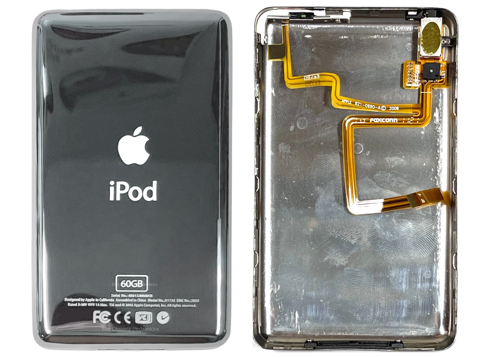 Thick 60GB Silver Backplate for Apple iPod Video 5th 5.5 A1136